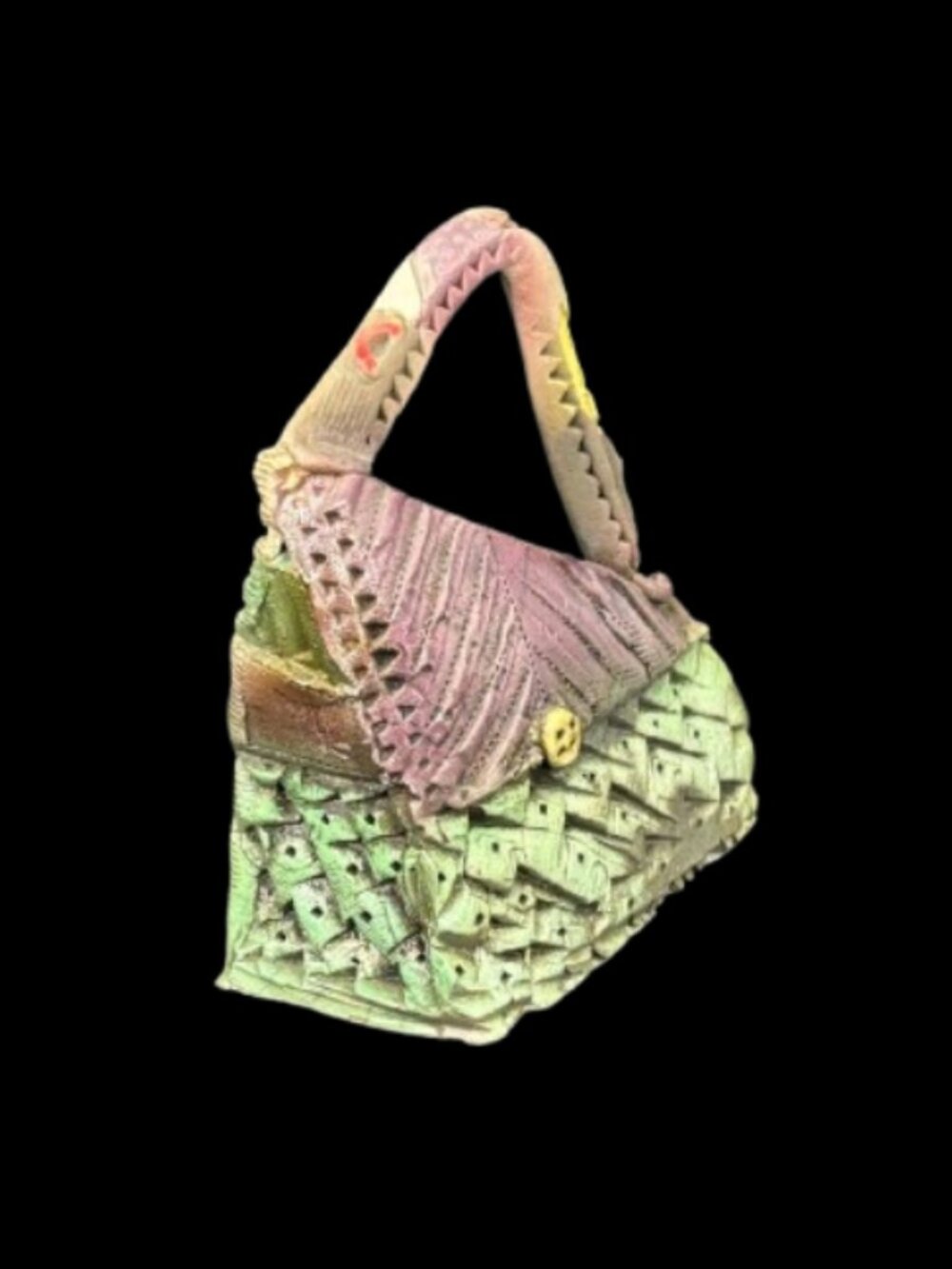 Rare Vintage Mississippi Mudworks Whimsical Art Pottery Purse Susan Warner - Picture 4 of 9